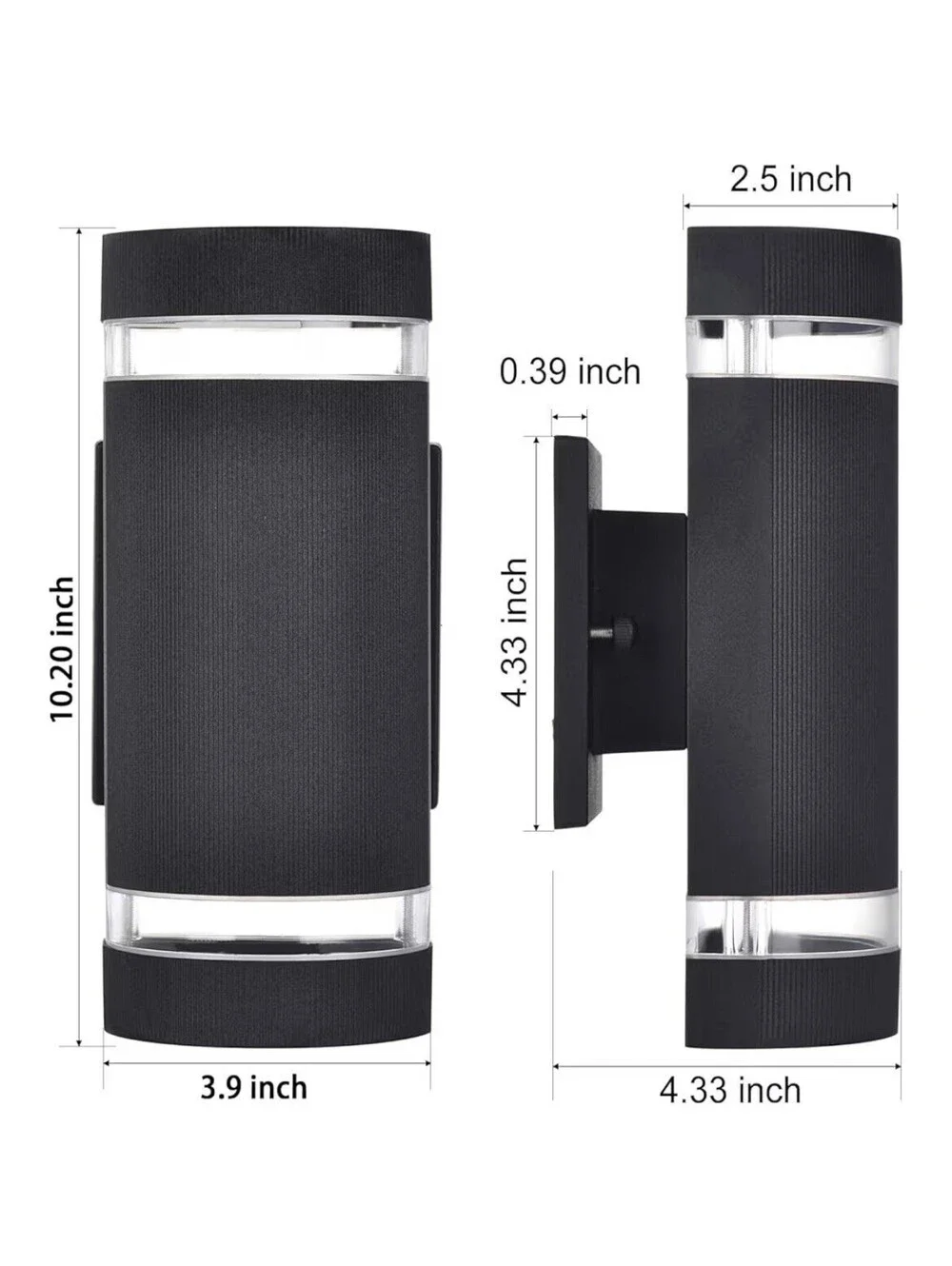 Color Changing RGB Outdoor Wall Lights - 2 Pack Modern Exterior Sconces